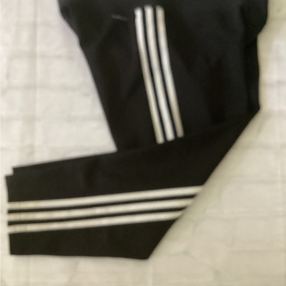 Adidas Black Capris with White Stripes (NWOT)